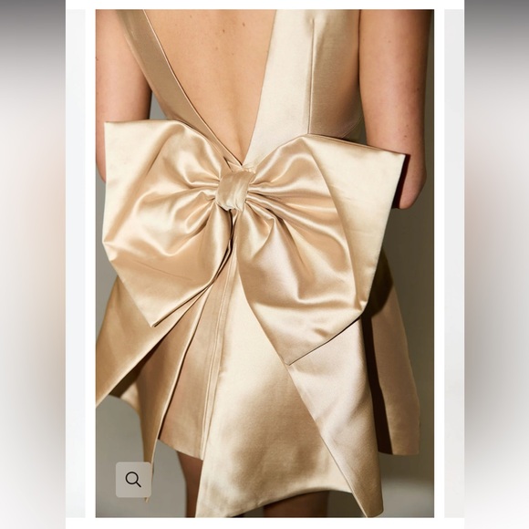 Odd muse NWT size XXS The Ultimate Muse Bow Detail Mini Dress gold - Picture 8 of 11